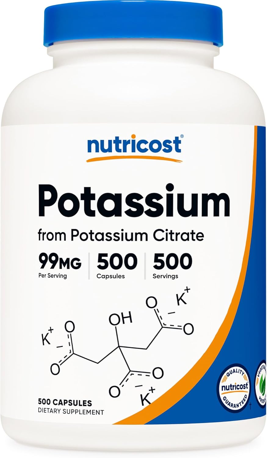 Enhance Your Health with Nutricost Potassium Citrate 99mg, 500 Capsules!