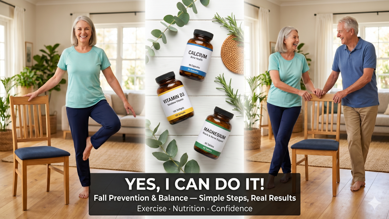 Calcium Vitamin D Magnesium supplements for senior bone and balance health