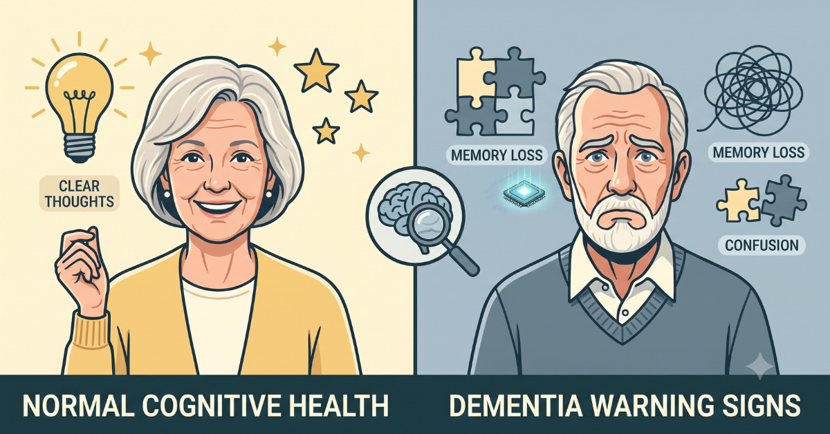 Memory Loss or Warning Sign? A Warm, Honest Guide to Normal Aging vs. Signs of Dementia.