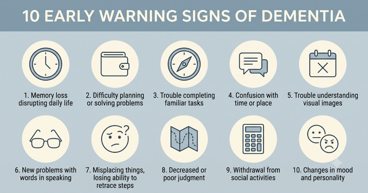 Normal aging vs warning signs checklist