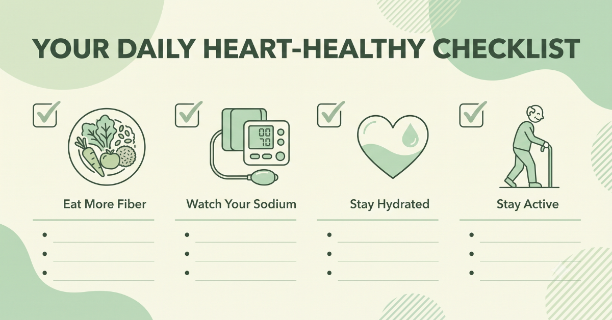 Daily heart-healthy checklist for seniors