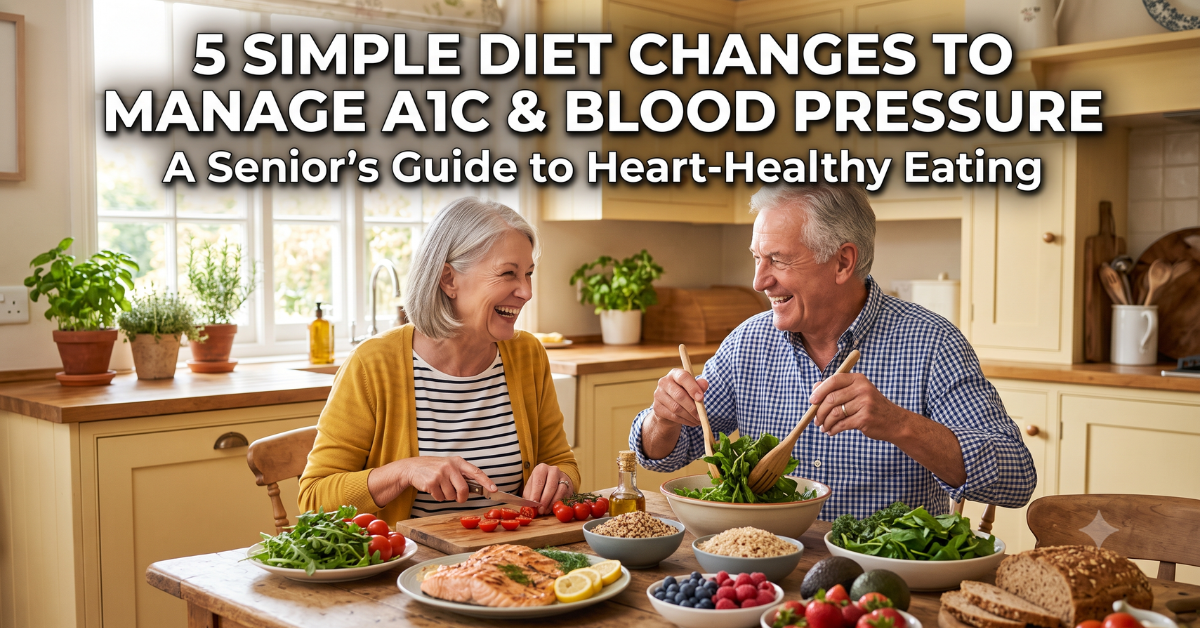 Senior couple preparing a heart-healthy meal together
