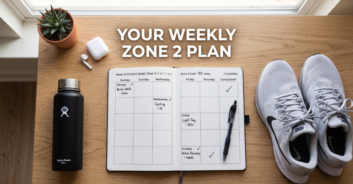 Weekly Zone 2 cardio plan for over 55