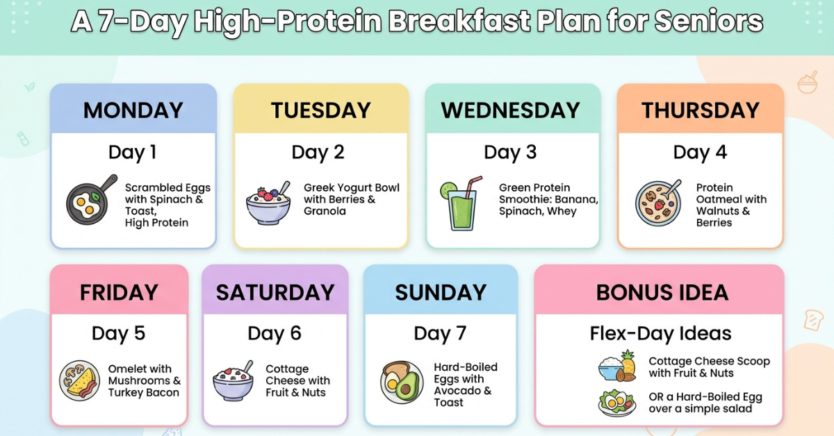 7-day high-protein breakfast plan for seniors